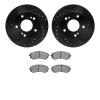 8302-67057 Drilled/Slotted Brake Rotors with 3000-Series Ceramic Brake Pads Kit [Black], 1994-1996 Infiniti/Nissan, Position: Fr - image 1