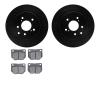 8302-67058 Drilled/Slotted Brake Rotors with 3000-Series Ceramic Brake Pads Kit [Black], 1989-1996 Infiniti/Nissan, Position: Re - image 1