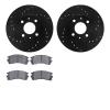 8302-67059 Drilled/Slotted Brake Rotors with 3000-Series Ceramic Brake Pads Kit [Black], 1991-2006 Infiniti/Nissan, Position: Fr - image 1