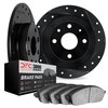 8302-67063 Drilled/Slotted Brake Rotors with 3000-Series Ceramic Brake Pads Kit [Black], 1991-2006 Infiniti/Nissan, Position: Re - image 2