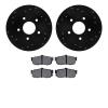 8302-67064 Drilled/Slotted Brake Rotors with 3000-Series Ceramic Brake Pads Kit [Black], 1991-1993 Infiniti/Nissan, Position: Re - image 1