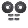 8302-67070 Drilled/Slotted Brake Rotors with 3000-Series Ceramic Brake Pads Kit [Black], 1989-1990 Infiniti/Nissan, Position: Fr - image 1