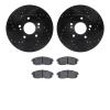 8302-67072 Drilled/Slotted Brake Rotors with 3000-Series Ceramic Brake Pads Kit [Black], 1989-1999 Infiniti/Nissan, Position: Fr - image 1