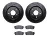 8302-67085 Drilled/Slotted Brake Rotors with 3000-Series Ceramic Brake Pads Kit [Black], 2007-2012 Infiniti/Nissan, Position: Fr - image 1