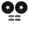 8302-67086 Drilled/Slotted Brake Rotors with 3000-Series Ceramic Brake Pads Kit [Black], 2011-2019 Infiniti/Nissan, Position: Fr - image 1