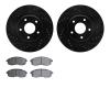 8302-67087 Drilled/Slotted Brake Rotors with 3000-Series Ceramic Brake Pads Kit [Black], 2002-2006 Infiniti/Nissan, Position: Fr - image 1