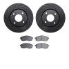 8302-67088 Drilled/Slotted Brake Rotors with 3000-Series Ceramic Brake Pads Kit [Black], 2007-2014 Infiniti/Nissan, Position: Fr - image 1