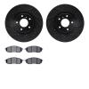 8302-67091 Drilled/Slotted Brake Rotors with 3000-Series Ceramic Brake Pads Kit [Black], 2005-2020 Infiniti/Nissan, Position: Fr - image 1