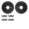 8302-67106 Drilled/Slotted Brake Rotors with 3000-Series Ceramic Brake Pads Kit [Black], 2004-2015 Infiniti/Nissan, Position: Re - image 1