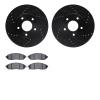 8302-67109 Drilled/Slotted Brake Rotors with 3000-Series Ceramic Brake Pads Kit [Black], 2011-2021 Multiple Makes/Models, Positi - image 1