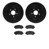 8302-67117 Drilled/Slotted Brake Rotors with 3000-Series Ceramic Brake Pads Kit [Black], 2007-2017 Infiniti/Nissan, Position: Fr - image 1