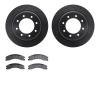 8302-67122 Drilled/Slotted Brake Rotors with 3000-Series Ceramic Brake Pads Kit [Black], 2012-2021 Infiniti/Nissan, Position: Re - image 1