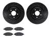 8302-67125 Drilled/Slotted Brake Rotors with 3000-Series Ceramic Brake Pads Kit [Black], Fits Select Infiniti/Nissan, Position:  - image 1