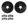 8302-67129 Drilled/Slotted Brake Rotors with 3000-Series Ceramic Brake Pads Kit [Black], Fits Select Infiniti/Nissan, Position:  - image 1