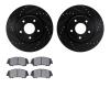 8302-67130 Drilled/Slotted Brake Rotors with 3000-Series Ceramic Brake Pads Kit [Black], Fits Select Multiple Makes/Models, Posi - image 1