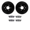 8302-68006 Drilled/Slotted Brake Rotors with 3000-Series Ceramic Brake Pads Kit [Black], 1993-2001 Infiniti/Nissan, Position: Re - image 1