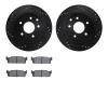 8302-68007 Drilled/Slotted Brake Rotors with 3000-Series Ceramic Brake Pads Kit [Black], 2002-2006 Infiniti/Nissan, Position: Re - image 1
