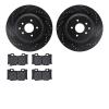 8302-68016 Drilled/Slotted Brake Rotors with 3000-Series Ceramic Brake Pads Kit [Black], 2008-2020 Infiniti/Nissan, Position: Re - image 1