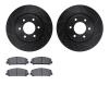 8302-68018 Drilled/Slotted Brake Rotors with 3000-Series Ceramic Brake Pads Kit [Black], Fits Select Infiniti/Nissan, Position:  - image 1