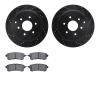 8302-68019 Drilled/Slotted Brake Rotors with 3000-Series Ceramic Brake Pads Kit [Black], Fits Select Infiniti/Nissan, Position:  - image 1