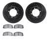 8302-72010 Drilled/Slotted Brake Rotors with 3000-Series Ceramic Brake Pads Kit [Black], 1983-1991 Multiple Makes/Models, Positi - image 1