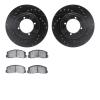 8302-72013 Drilled/Slotted Brake Rotors with 3000-Series Ceramic Brake Pads Kit [Black], 1984-1990 Multiple Makes/Models, Positi - image 1