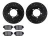 8302-72018 Drilled/Slotted Brake Rotors with 3000-Series Ceramic Brake Pads Kit [Black], 1990-1994 Multiple Makes/Models, Positi - image 1