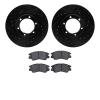 8302-72019 Drilled/Slotted Brake Rotors with 3000-Series Ceramic Brake Pads Kit [Black], 1987-1989 Multiple Makes/Models, Positi - image 1