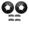 8302-72028 Drilled/Slotted Brake Rotors with 3000-Series Ceramic Brake Pads Kit [Black], 1994-2005 Multiple Makes/Models, Positi - image 1