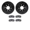 8302-72036 Drilled/Slotted Brake Rotors with 3000-Series Ceramic Brake Pads Kit [Black], 1989-1997 Multiple Makes/Models, Positi - image 1