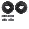 8302-72037 Drilled/Slotted Brake Rotors with 3000-Series Ceramic Brake Pads Kit [Black], 1990-2005 Multiple Makes/Models, Positi - image 1