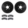8302-72042 Drilled/Slotted Brake Rotors with 3000-Series Ceramic Brake Pads Kit [Black], 2009-2015 Mitsubishi, Position: Front - image 1