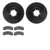 8302-72044 Drilled/Slotted Brake Rotors with 3000-Series Ceramic Brake Pads Kit [Black], 1998-2004 Mitsubishi, Position: Front - image 1
