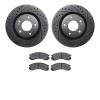 8302-72045 Drilled/Slotted Brake Rotors with 3000-Series Ceramic Brake Pads Kit [Black], Fits Select Mitsubishi, Position: Front - image 1