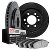 8302-72046 Drilled/Slotted Brake Rotors with 3000-Series Ceramic Brake Pads Kit [Black], 1994-2000 Mitsubishi, Position: Front - image 1