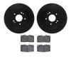 8302-72047 Drilled/Slotted Brake Rotors with 3000-Series Ceramic Brake Pads Kit [Black], 1991-1993 Multiple Makes/Models, Positi - image 1