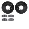 8302-72050 Drilled/Slotted Brake Rotors with 3000-Series Ceramic Brake Pads Kit [Black], 1991-1993 Multiple Makes/Models, Positi - image 1