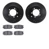8302-72052 Drilled/Slotted Brake Rotors with 3000-Series Ceramic Brake Pads Kit [Black], 1994-1995 Multiple Makes/Models, Positi - image 1