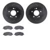 8302-72068 Drilled/Slotted Brake Rotors with 3000-Series Ceramic Brake Pads Kit [Black], 2000-2012 Multiple Makes/Models, Positi - image 1
