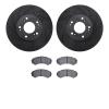 8302-72072 Drilled/Slotted Brake Rotors with 3000-Series Ceramic Brake Pads Kit [Black], 2004-2011 Mitsubishi, Position: Front - image 1