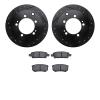 8302-72084 Drilled/Slotted Brake Rotors with 3000-Series Ceramic Brake Pads Kit [Black], 2004-2007 Mitsubishi, Position: Rear - image 1