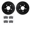 8302-73018 Drilled/Slotted Brake Rotors with 3000-Series Ceramic Brake Pads Kit [Black], 1998-2001 Audi/Volkswagen, Position: Re - image 1