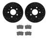 8302-73028 Drilled/Slotted Brake Rotors with 3000-Series Ceramic Brake Pads Kit [Black], 2002-2006 Audi/Volkswagen, Position: Re - image 1