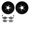 8302-73047 Drilled/Slotted Brake Rotors with 3000-Series Ceramic Brake Pads Kit [Black], 1998-2008 Audi/Volkswagen, Position: Fr - image 1