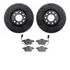 8302-73048 Drilled/Slotted Brake Rotors with 3000-Series Ceramic Brake Pads Kit [Black], 1999-2006 Audi/Volkswagen, Position: Fr - image 1