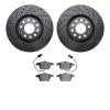 8302-73051 Drilled/Slotted Brake Rotors with 3000-Series Ceramic Brake Pads Kit [Black], 2000-2009 Audi/Volkswagen, Position: Fr - image 1