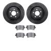 8302-73055 Drilled/Slotted Brake Rotors with 3000-Series Ceramic Brake Pads Kit [Black], 2005-2011 Audi/Volkswagen, Position: Re - image 1