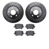 8302-73059 Drilled/Slotted Brake Rotors with 3000-Series Ceramic Brake Pads Kit [Black], 2008-2015 Audi/Volkswagen, Position: Re - image 1