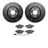 8302-73070 Drilled/Slotted Brake Rotors with 3000-Series Ceramic Brake Pads Kit [Black], 2009-2016 Audi/Volkswagen, Position: Fr - image 1