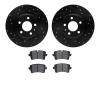 8302-73074 Drilled/Slotted Brake Rotors with 3000-Series Ceramic Brake Pads Kit [Black], 2012-2013 Audi/Volkswagen, Position: Re - image 1